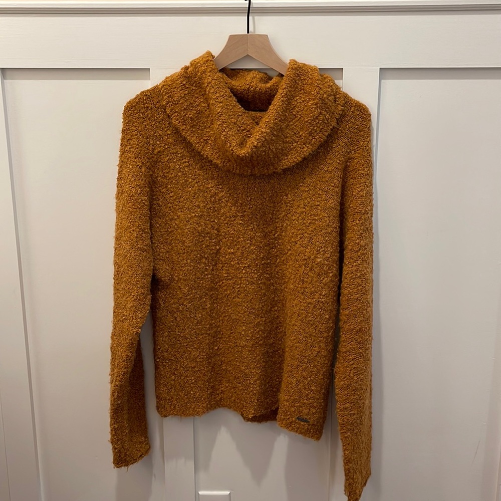 Abercrombie & Fitch Cowl Neck Sweater in Ochre